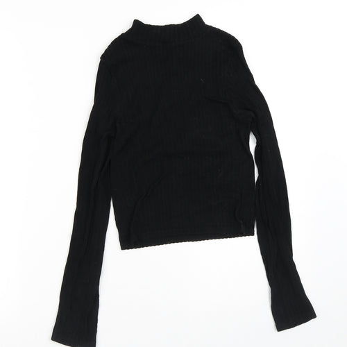 Stradivarius Womens Black Crew Neck  Viscose Pullover Jumper Size XS