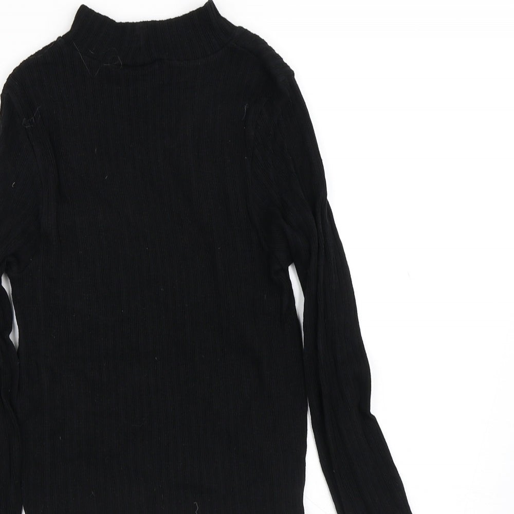 Stradivarius Womens Black Crew Neck  Viscose Pullover Jumper Size XS