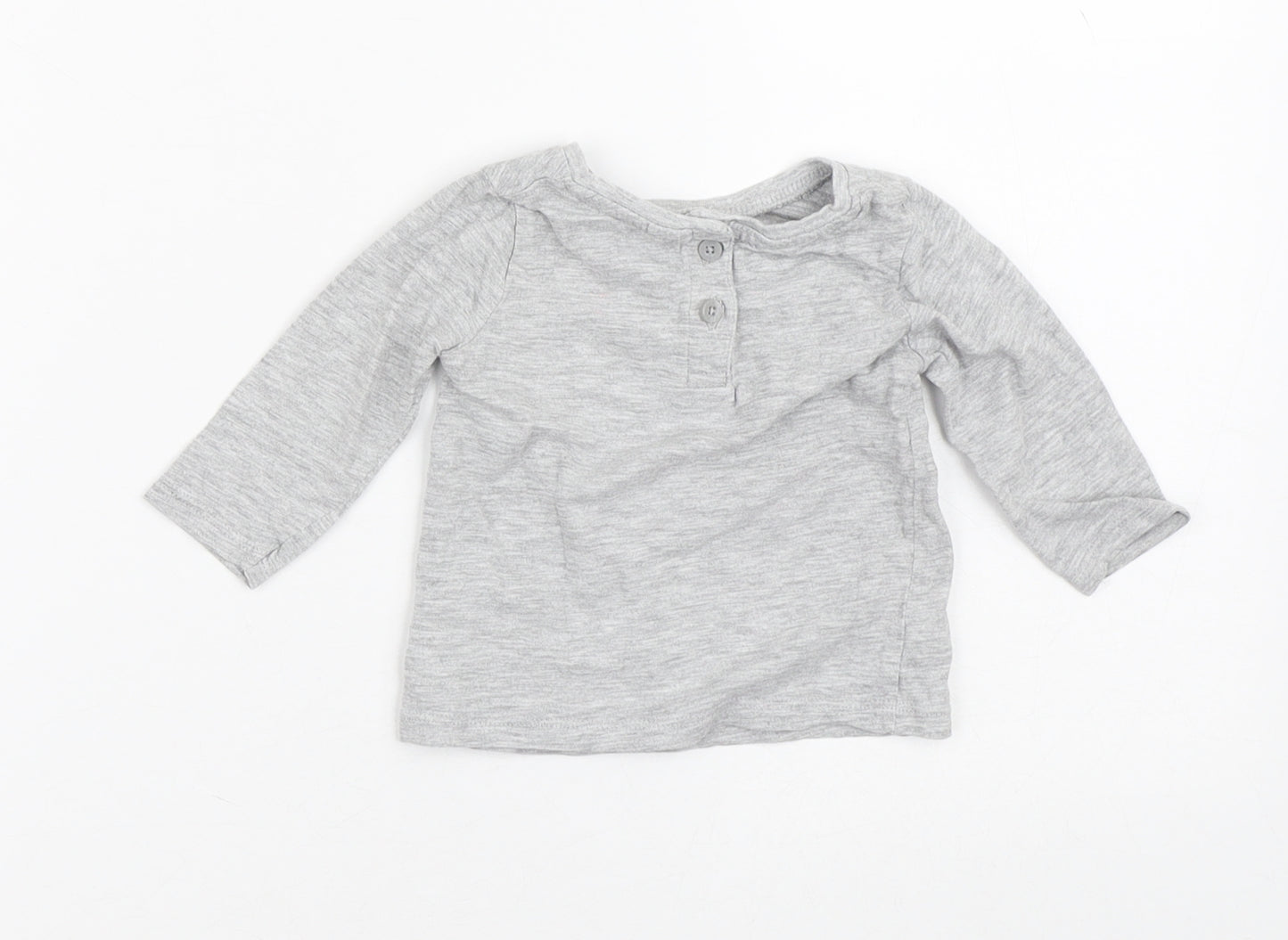 NEXT Baby Grey  Cotton Basic T-Shirt Size 3-6 Months Crew Neck  - Rabbit