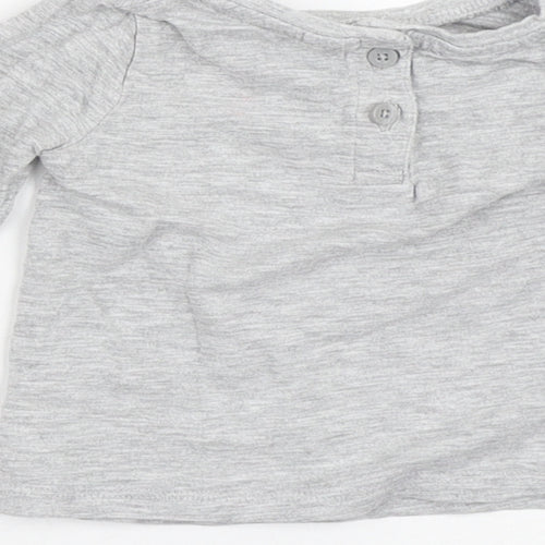 NEXT Baby Grey  Cotton Basic T-Shirt Size 3-6 Months Crew Neck  - Rabbit