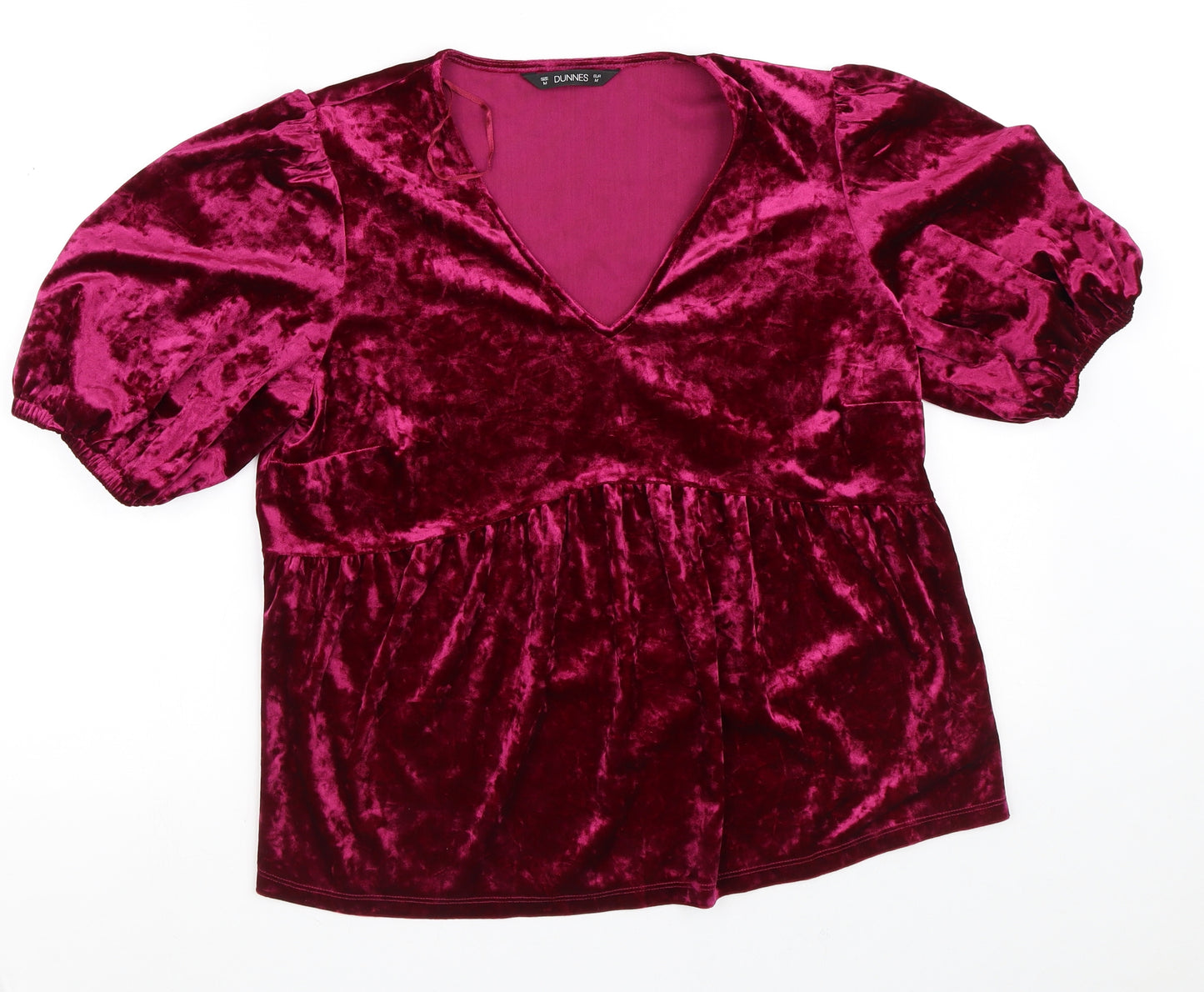 Dunnes Stores Womens Pink  Polyester Tunic Blouse Size M V-Neck