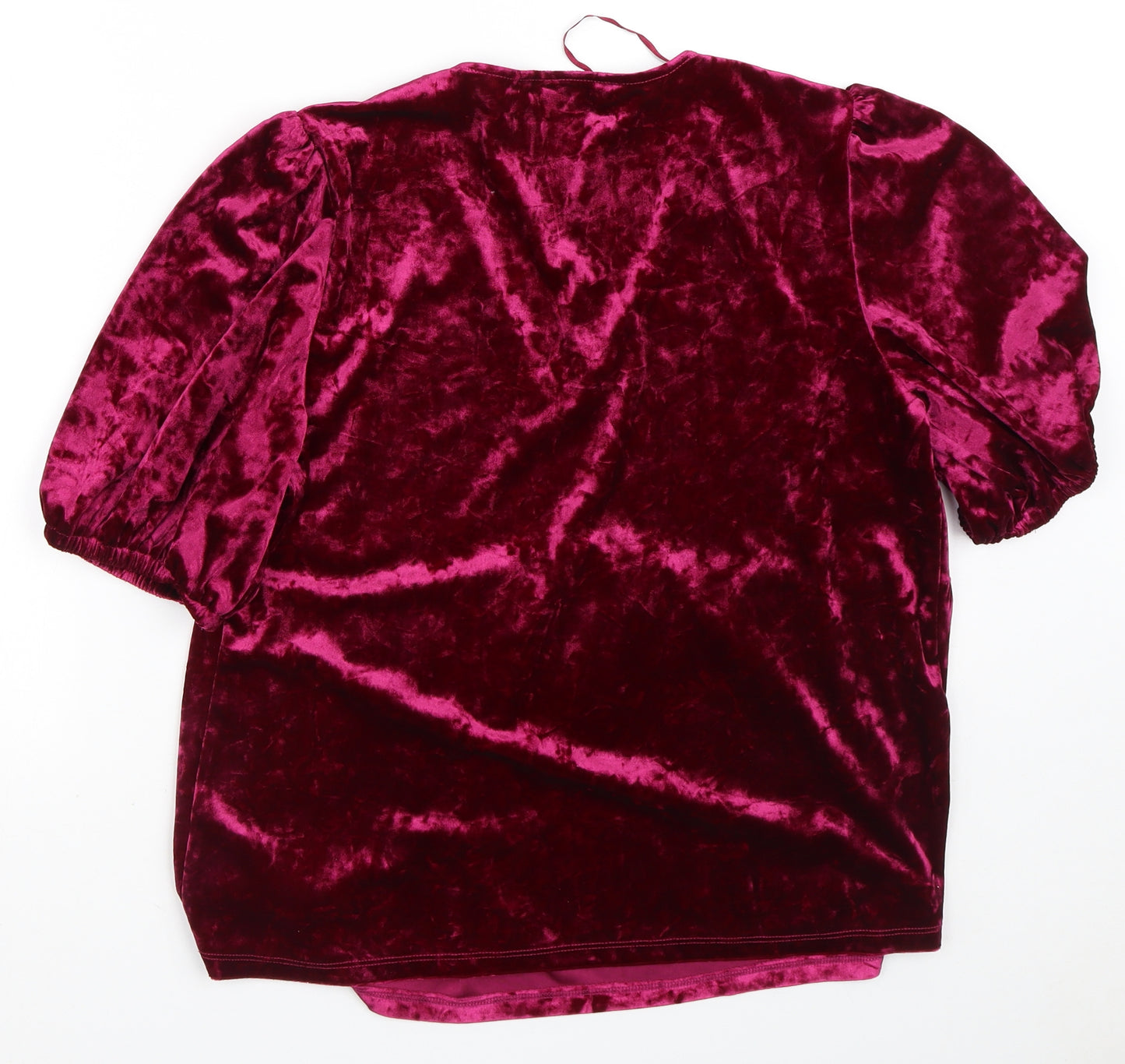 Dunnes Stores Womens Pink  Polyester Tunic Blouse Size M V-Neck