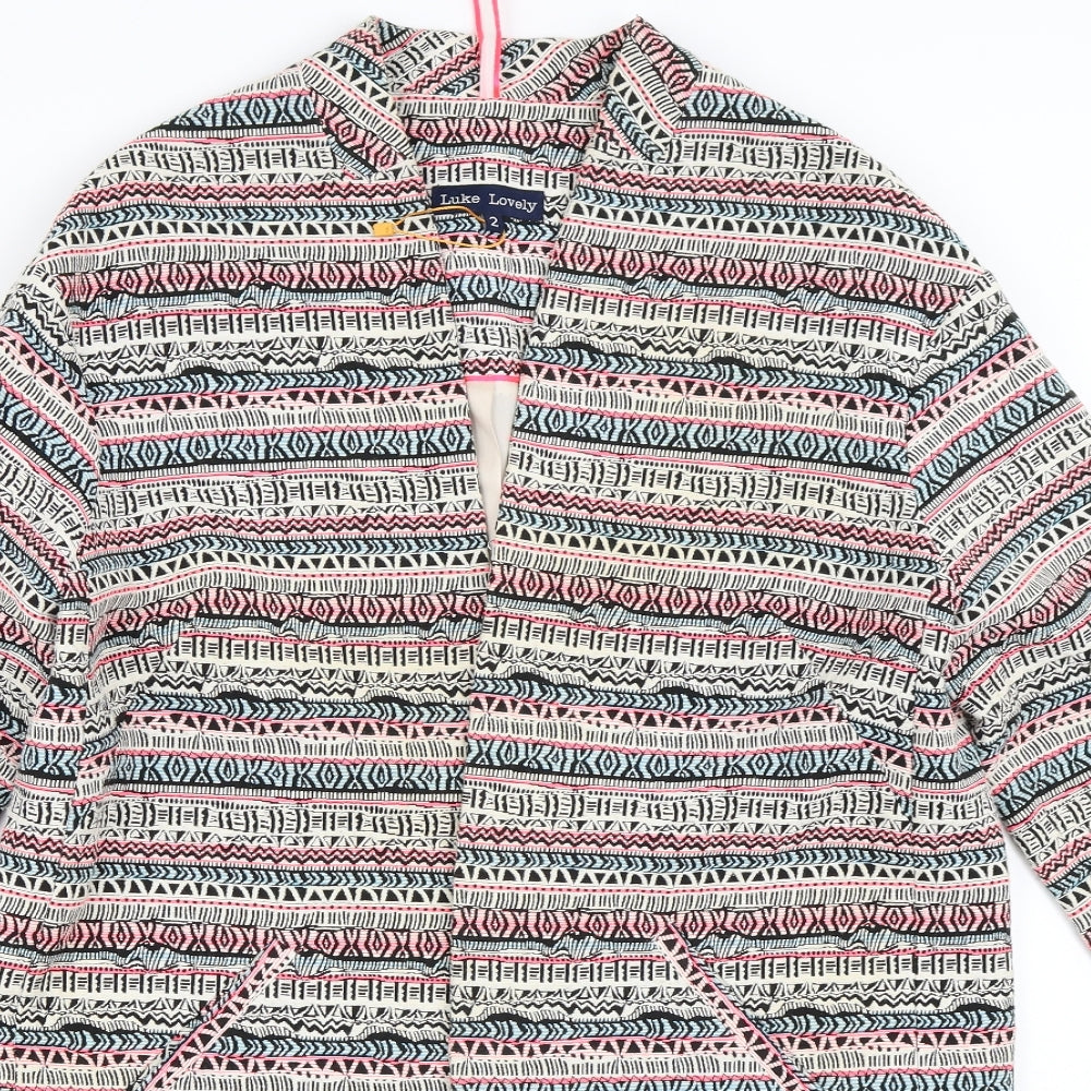 Luke Lovely Womens Multicoloured Geometric  Jacket  Size S