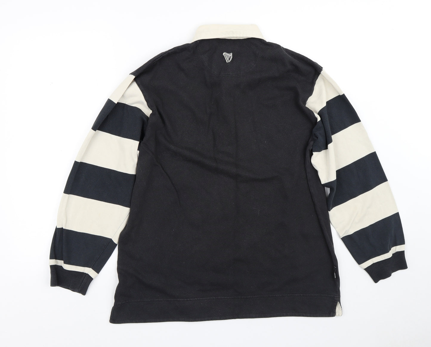Guinness Mens Black Striped Cotton Pullover Sweatshirt Size L