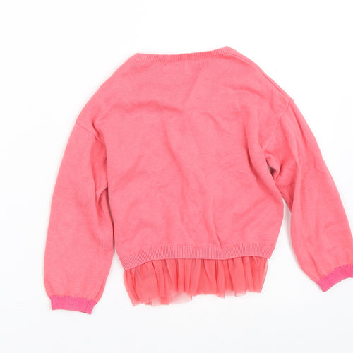 Outfit Girls Pink Crew Neck  Cotton Cardigan Jumper Size 2-3 Years   - Tutu