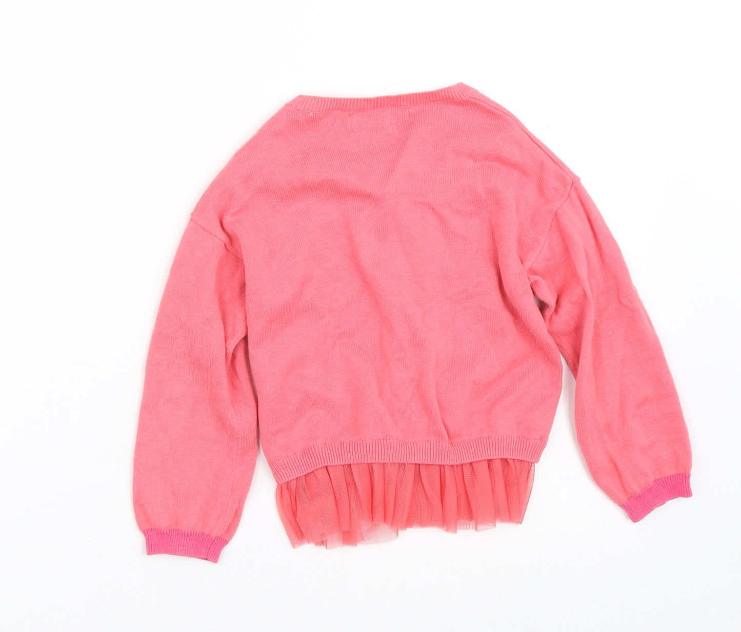 Outfit Girls Pink Crew Neck  Cotton Cardigan Jumper Size 2-3 Years   - Tutu