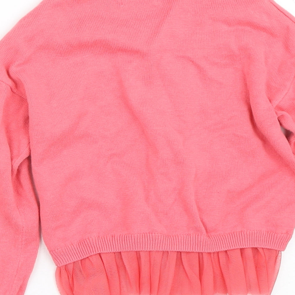 Outfit Girls Pink Crew Neck  Cotton Cardigan Jumper Size 2-3 Years   - Tutu