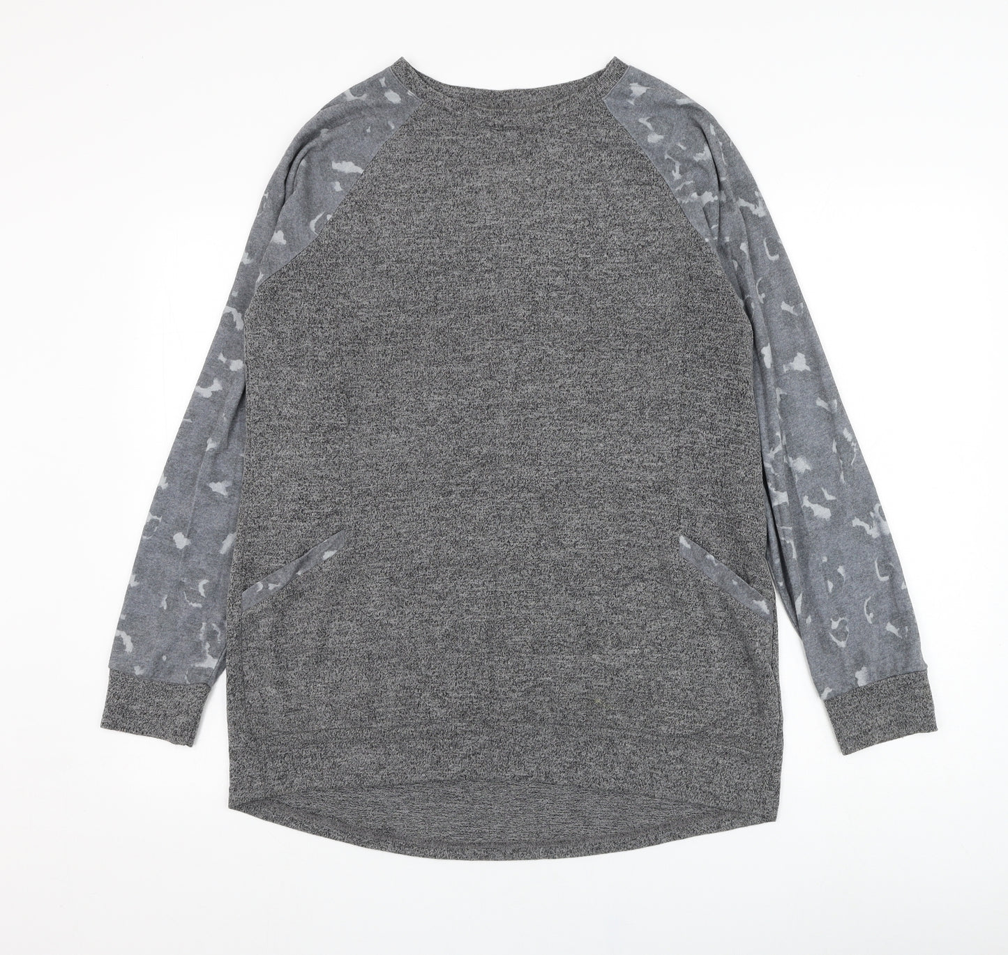 Preworn Womens Grey Round Neck  Cotton Pullover Jumper Size M
