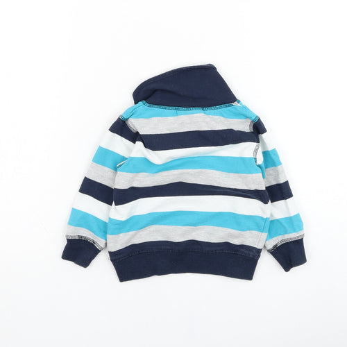 Topomini Boys Blue Striped Cotton Pullover Jumper Size 12-18 Months  Pullover