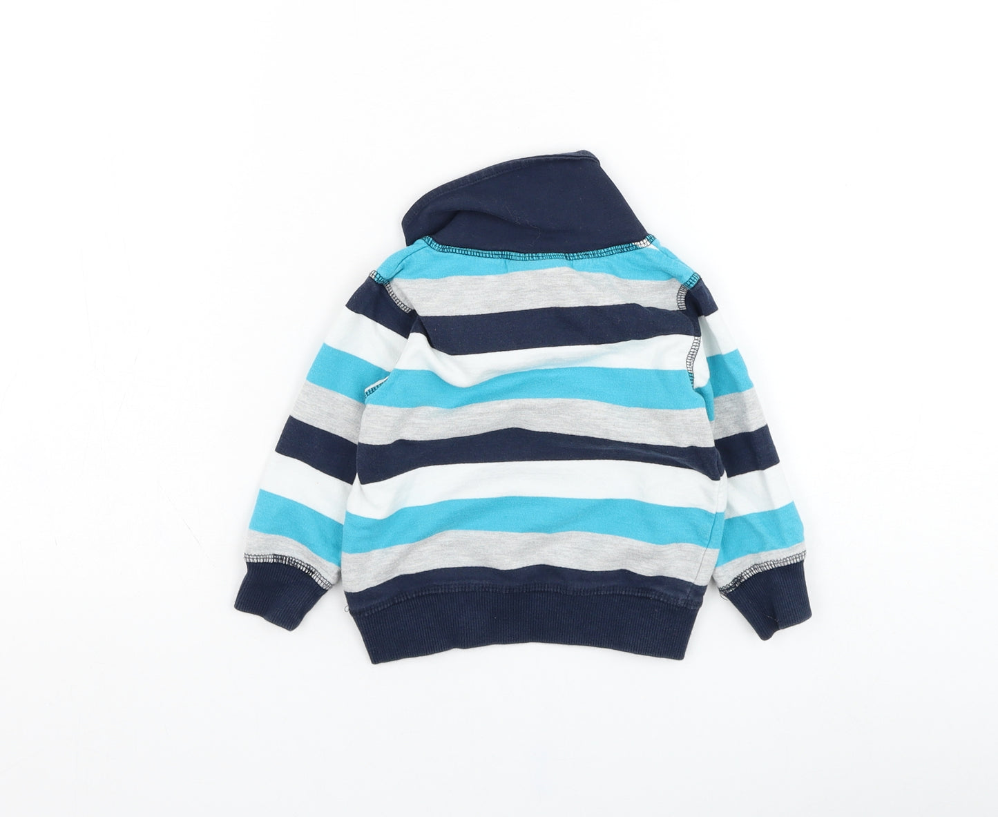 Topomini Boys Blue Striped Cotton Pullover Jumper Size 12-18 Months  Pullover