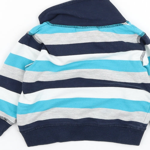 Topomini Boys Blue Striped Cotton Pullover Jumper Size 12-18 Months  Pullover