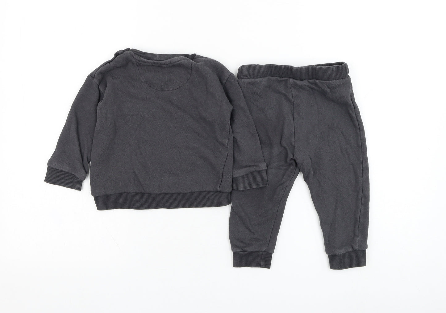 F&F Boys Grey  Cotton Trousers Outfit/Set Size 12-18 Months  Pullover - Mickey Mouse