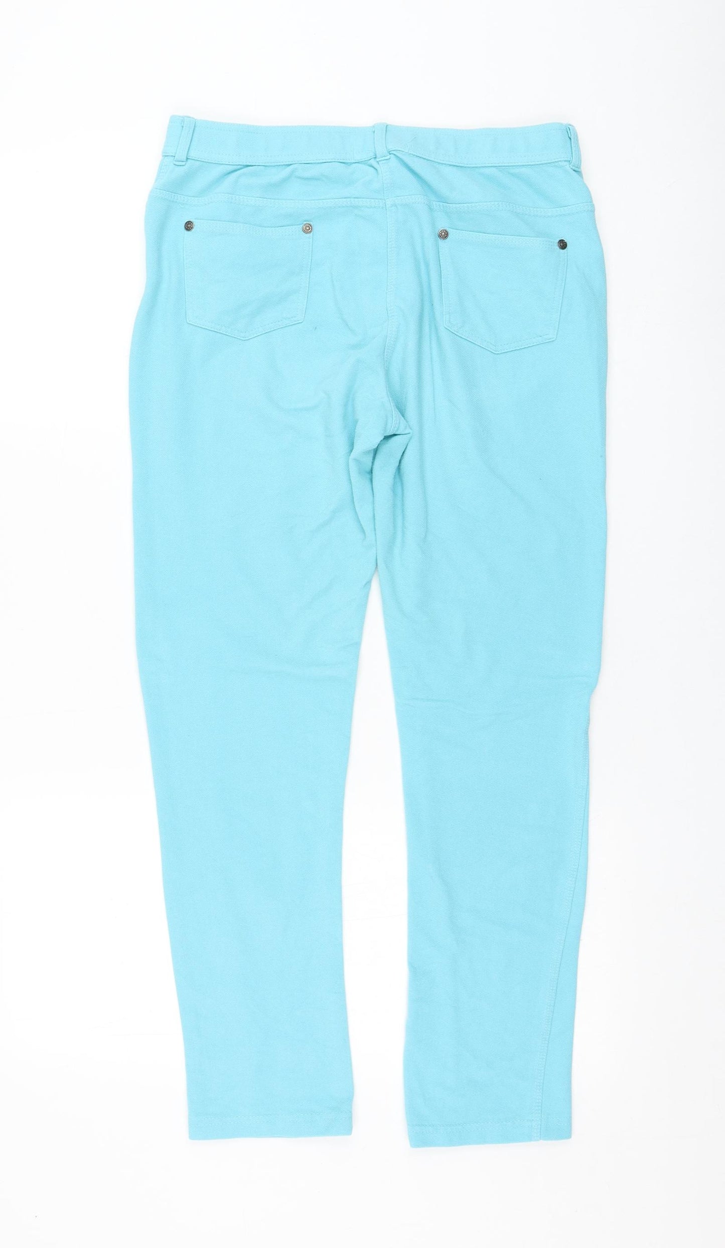 Preworn Womens Blue  Cotton Trousers  Size 30 in L27 in Regular Zip