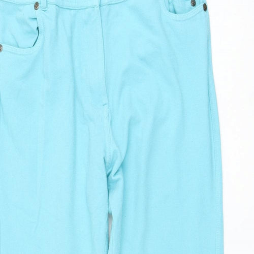 Preworn Womens Blue  Cotton Trousers  Size 30 in L27 in Regular Zip