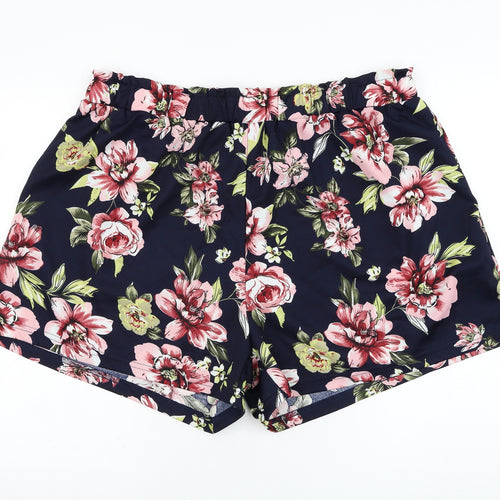 SheIn Womens Blue Floral Polyester Paperbag Shorts Size 4XL L4 in Regular