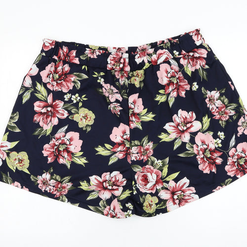 SheIn Womens Blue Floral Polyester Paperbag Shorts Size 4XL L4 in Regular