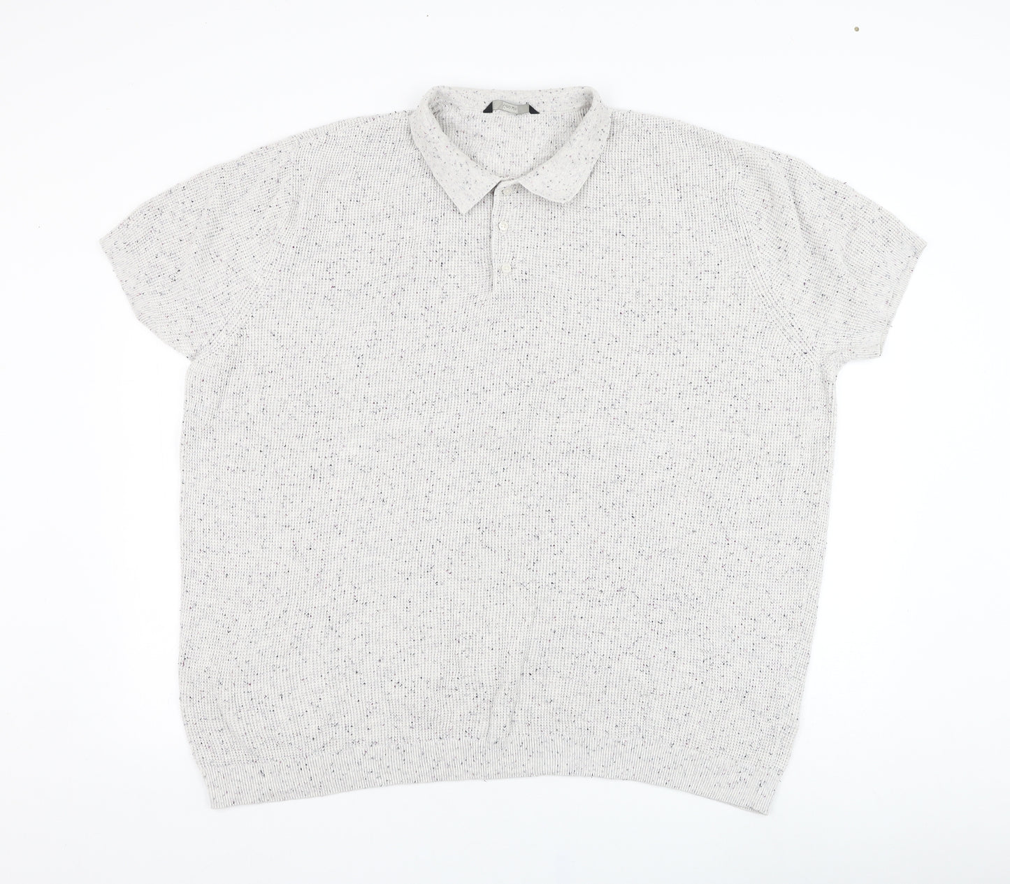 George Mens Grey Collared  Cotton Pullover Jumper Size 2XL
