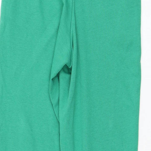 Marks and Spencer Womens Green  Cotton Jogger Trousers Size 6 L26 in Regular
