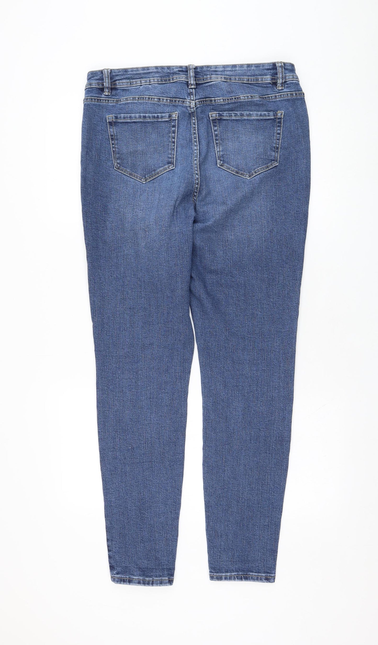 George Womens Blue  Cotton Straight Jeans Size 16 L29 in Regular Zip