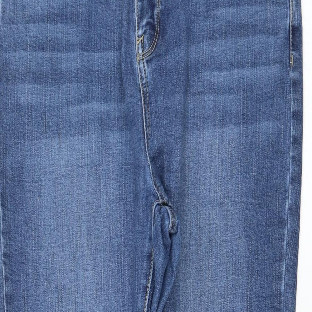 George Womens Blue  Cotton Straight Jeans Size 16 L29 in Regular Zip