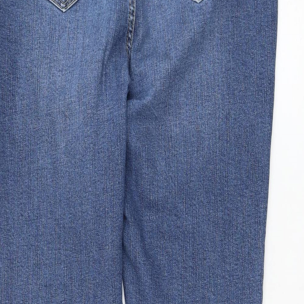 George Womens Blue  Cotton Straight Jeans Size 16 L29 in Regular Zip