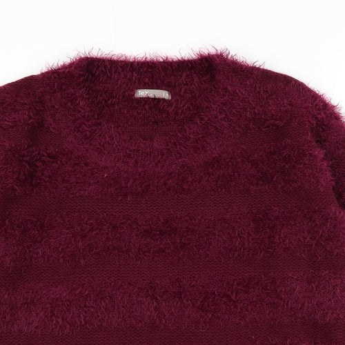 TEX Womens Purple Round Neck  Acrylic Pullover Jumper Size S