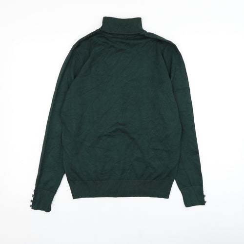 Brandex Womens Green Roll Neck  Viscose Pullover Jumper Size S