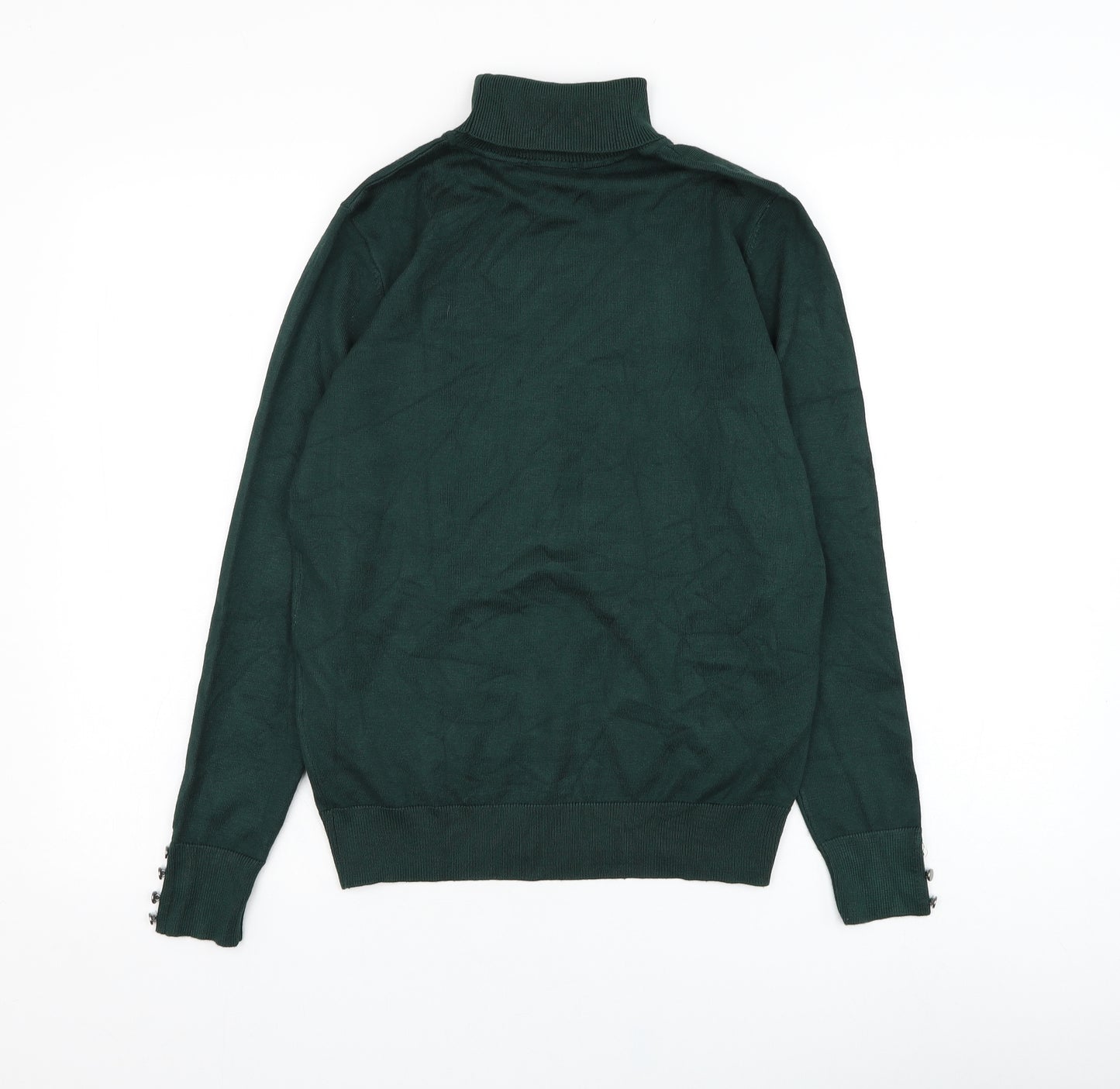 Brandex Womens Green Roll Neck  Viscose Pullover Jumper Size S