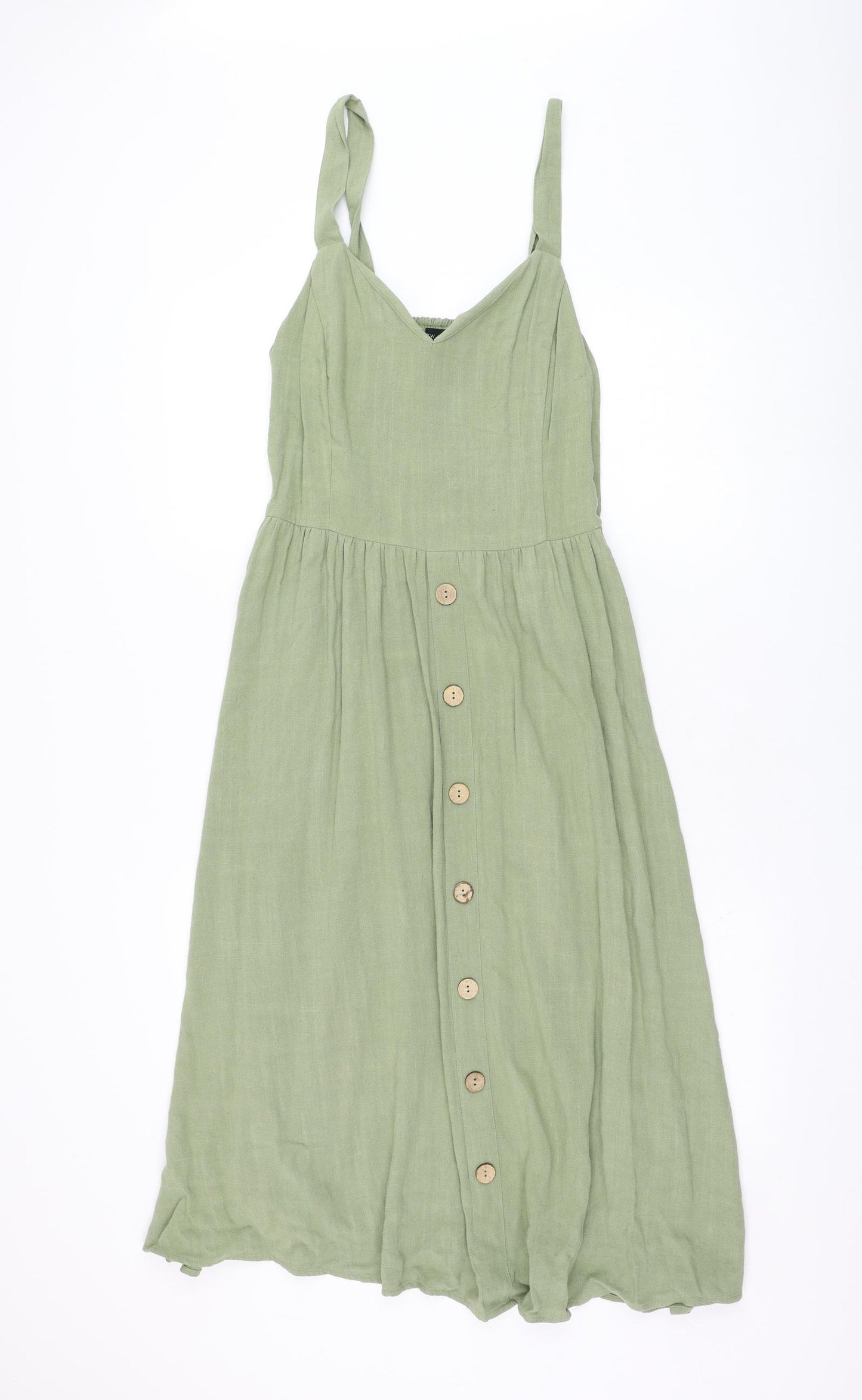 New Look Womens Green  Viscose Fit & Flare  Size 12  V-Neck Pullover