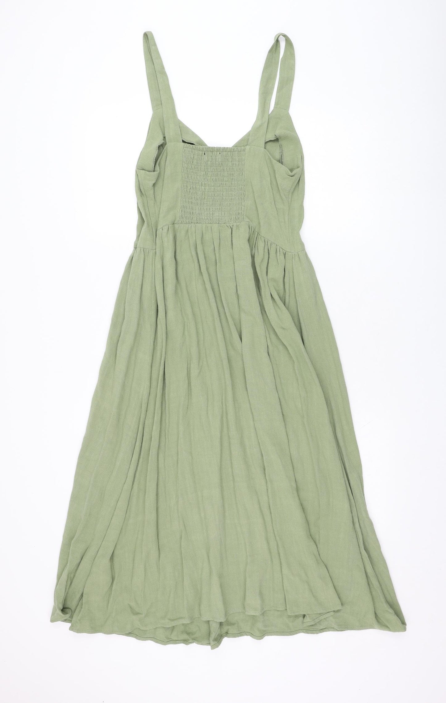 New Look Womens Green  Viscose Fit & Flare  Size 12  V-Neck Pullover