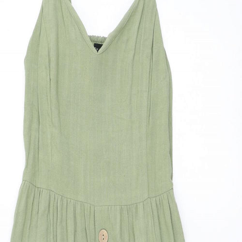New Look Womens Green  Viscose Fit & Flare  Size 12  V-Neck Pullover