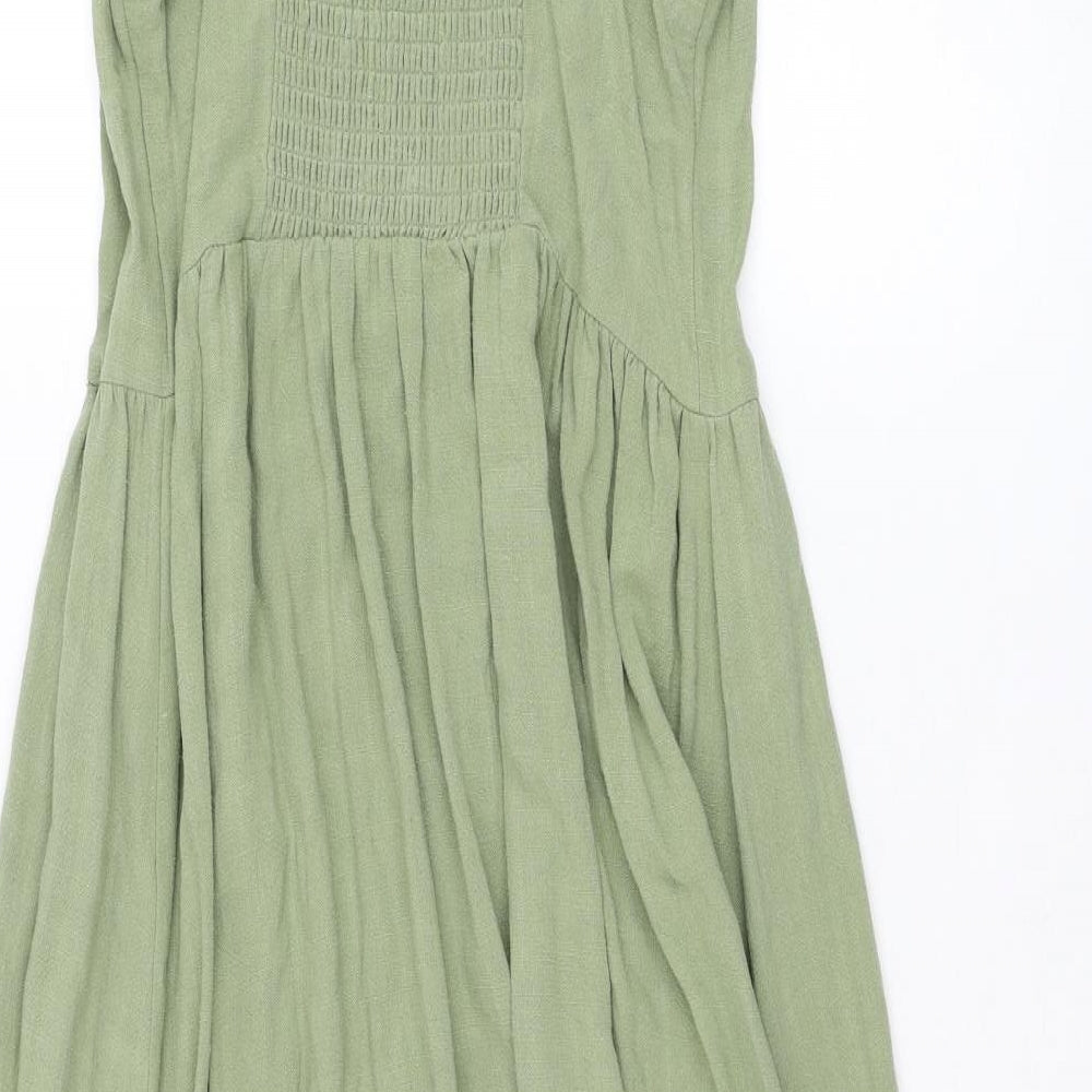 New Look Womens Green  Viscose Fit & Flare  Size 12  V-Neck Pullover