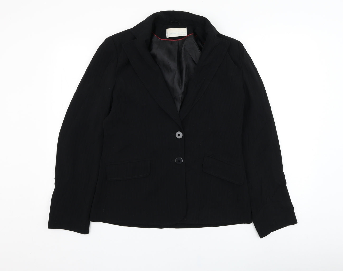 AMARANTO Womens Black   Jacket Blazer Size 12  Button
