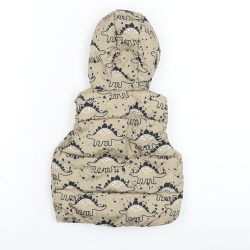 F&F Baby Brown   Gilet Jacket Size 6-9 Months   Zip - Dinosaur
