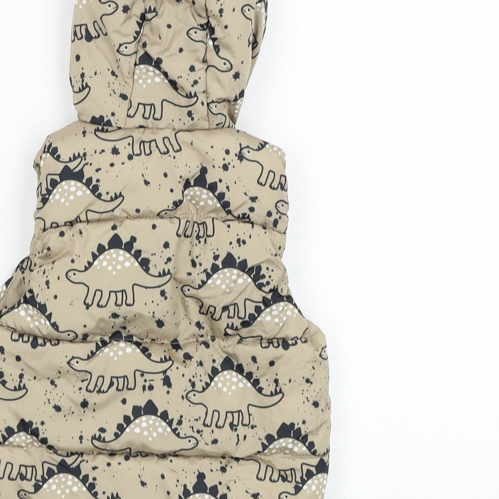 F&F Baby Brown   Gilet Jacket Size 6-9 Months   Zip - Dinosaur