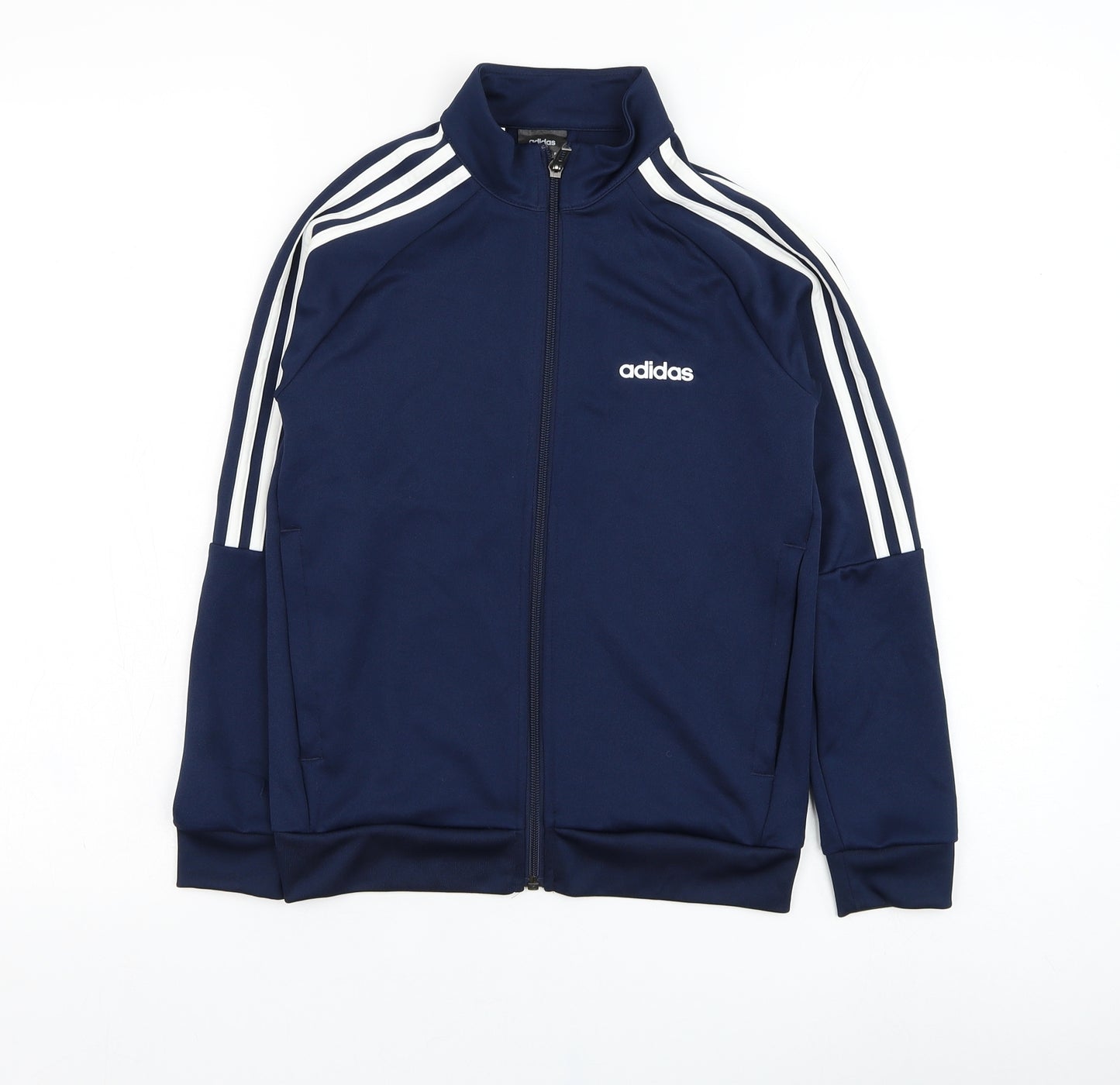 adidas Boys Blue  Polyester Full Zip Sweatshirt Size 9-10 Years  Zip