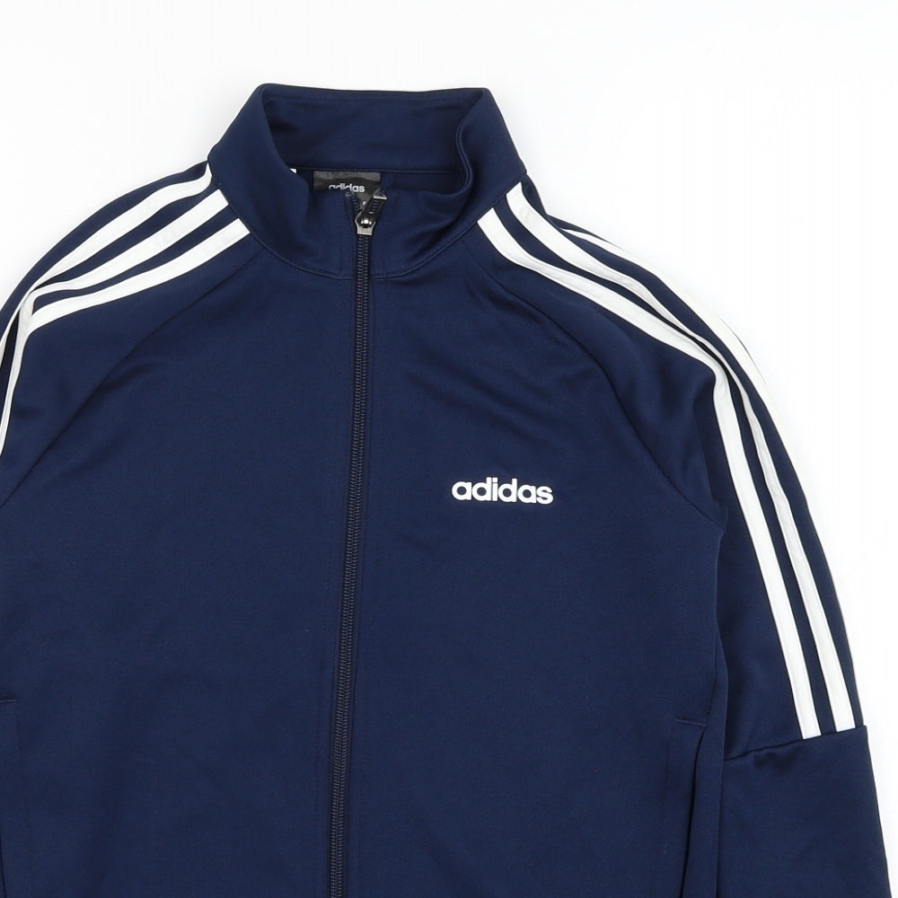 adidas Boys Blue  Polyester Full Zip Sweatshirt Size 9-10 Years  Zip