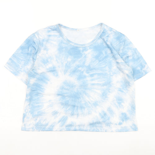 SheIn Girls Blue  Cotton Basic T-Shirt Size M Round Neck Pullover