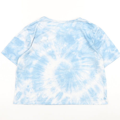 SheIn Girls Blue  Cotton Basic T-Shirt Size M Round Neck Pullover