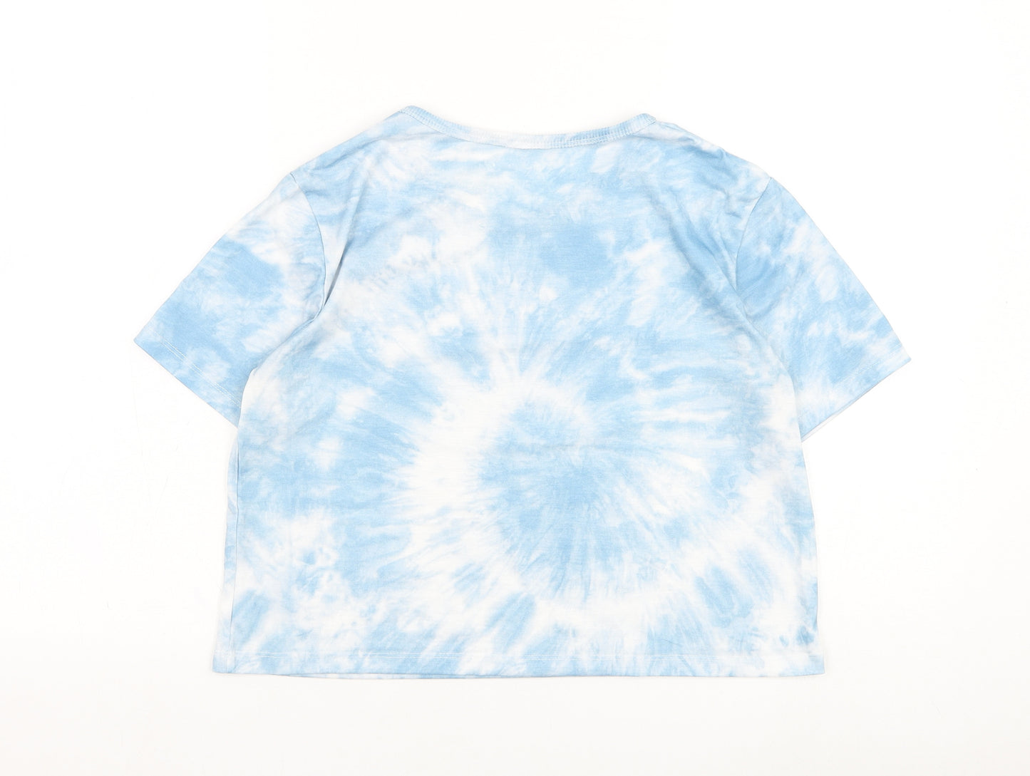 SheIn Girls Blue  Cotton Basic T-Shirt Size M Round Neck Pullover