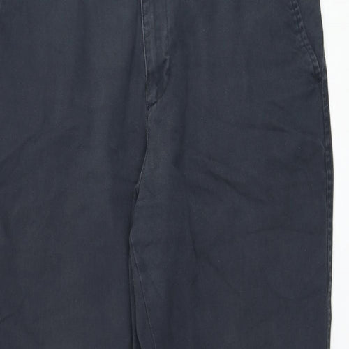 BHS Mens Blue  Cotton Chino Trousers Size 34 in L31 in Regular Zip