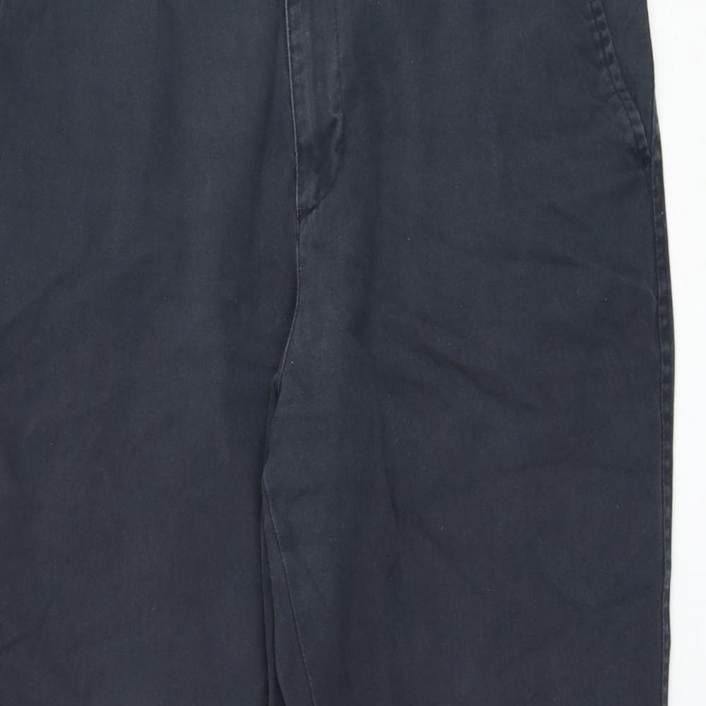 BHS Mens Blue  Cotton Chino Trousers Size 34 in L31 in Regular Zip