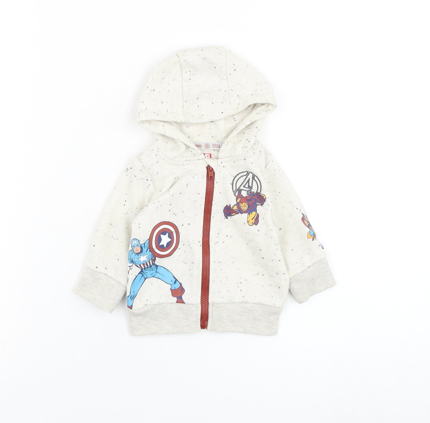 Marvel Boys Ivory  Polyester Full Zip Jumper Size 0-3 Months  Zip - Marvel