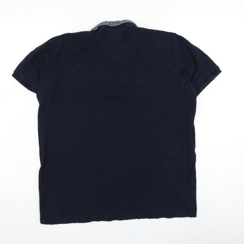 Code Mens Blue  Cotton  Polo Size L Collared Pullover