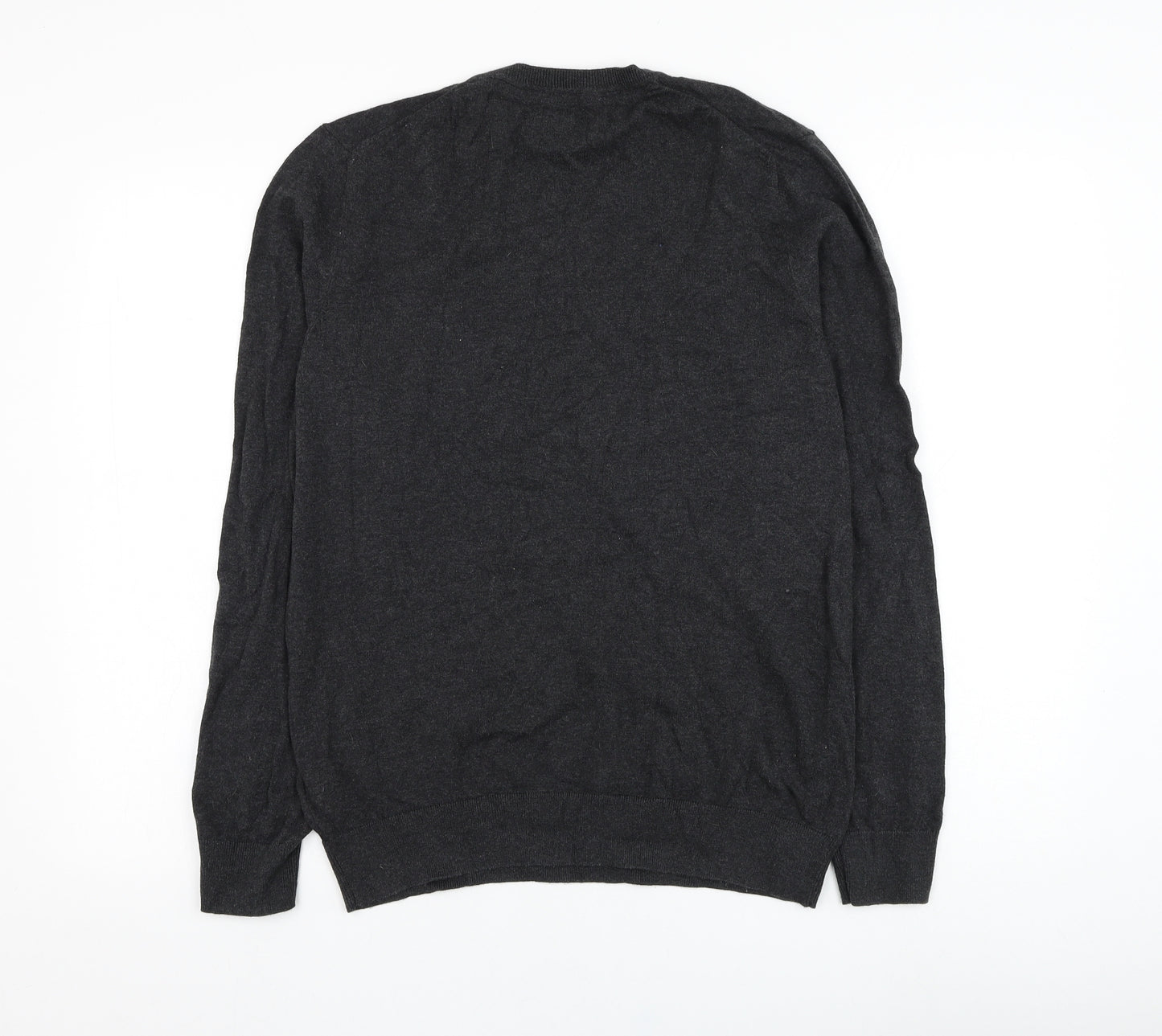 Burton Mens Grey V-Neck  Cotton Pullover Jumper Size M