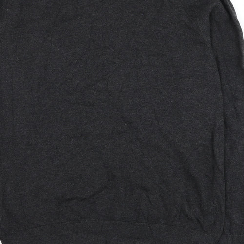 Burton Mens Grey V-Neck  Cotton Pullover Jumper Size M