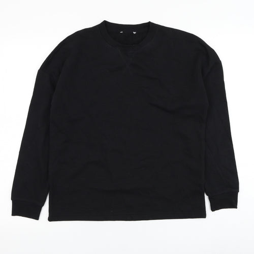 Matalan Mens Black  Cotton Pullover Sweatshirt Size S