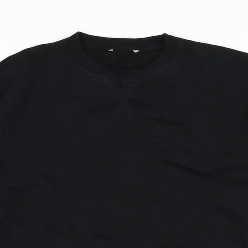 Matalan Mens Black  Cotton Pullover Sweatshirt Size S