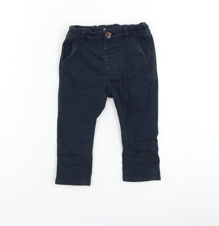 NEXT Boys Blue  Cotton Capri Trousers Size 6-9 Months  Pullover