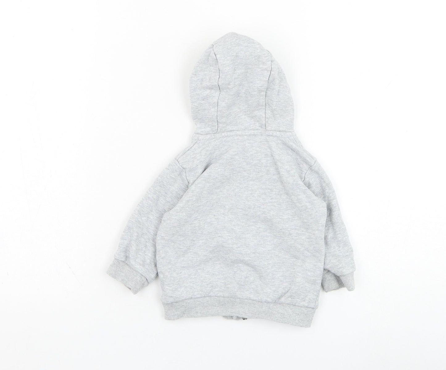 Marks and Spencer Boys Grey  Cotton Full Zip Jumper Size 3-6 Months  Zip